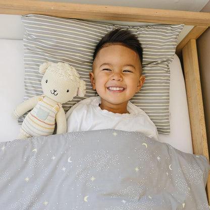 Ecolino Duvet Cover, Soft and 100% Organic Cotton Crib, Toddler, Travel Size, 37" x 51", Cover for Comforter, Duvet Insert or Blanket - Milky Way