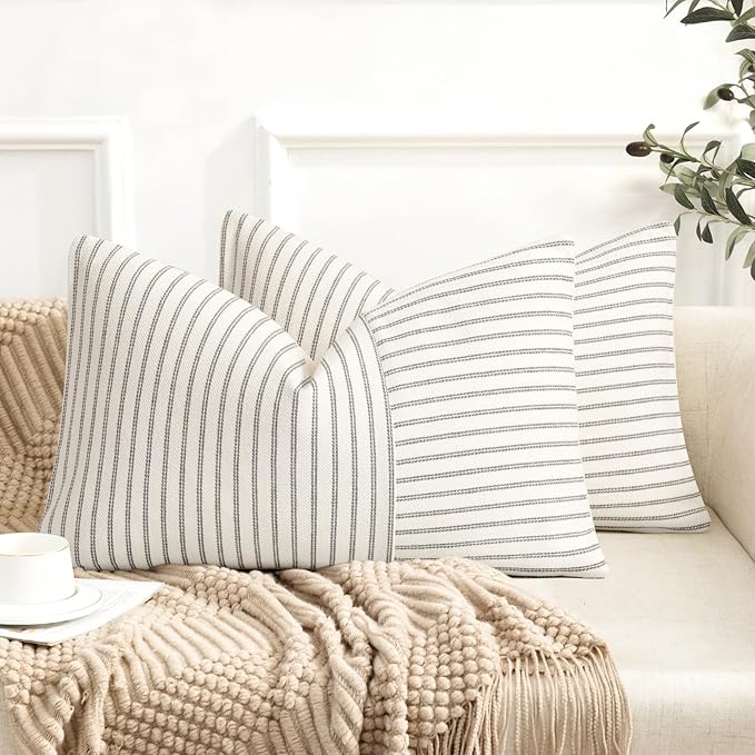 Farmhouse Pillow Covers 12x20, Modern Accent Lumbar Throw Pillow Covers Set of 2 by PillowCoversExpert