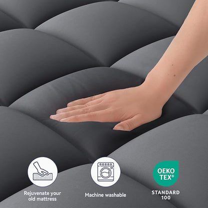 ELEMUSE Twin Grey Mattress Topper - Image 3