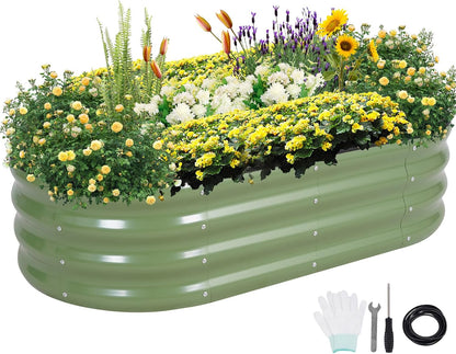 galvanized raised garden bed outdoor- 4x2x1ft planter box, main product view