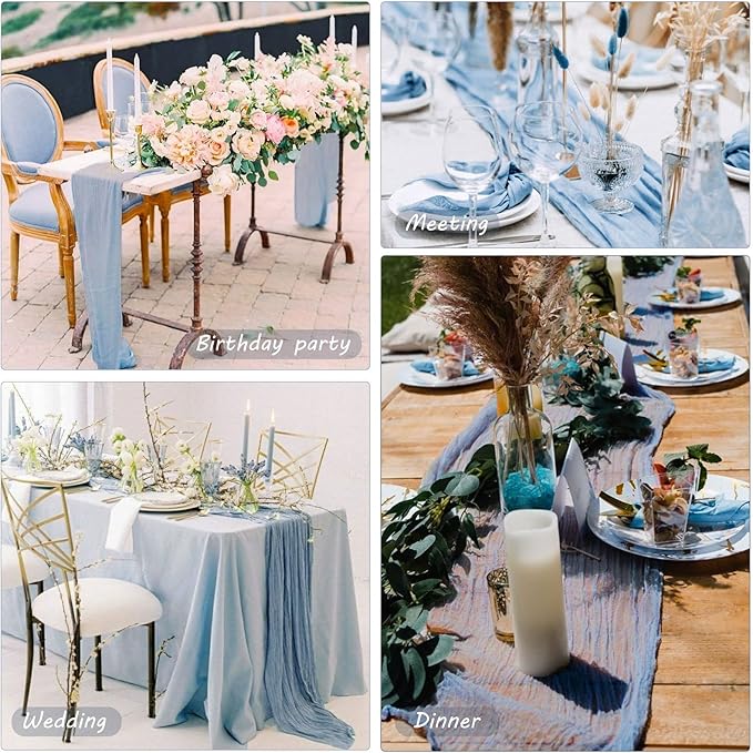 12 Pack 13Ft Cheesecloth Boho Gauze Table Runner - Image 6
