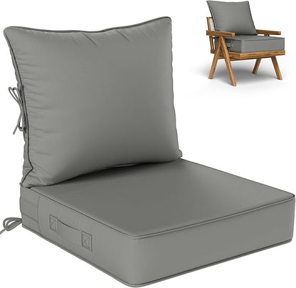 Outdoor Seat Cushion Set 24 L × 24 W × 5 H Inch Waterproof & Fade Resistant by VisitheKimunukStore