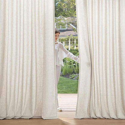 MIULEE Non-See-Through Privacy Linen Curtains 2 Panels, Light Filtering Window - Image 2