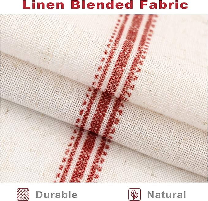 DriftAway Farmhouse Vertical Striped Linen Blend Textured Light Filtering Semi - Image 4