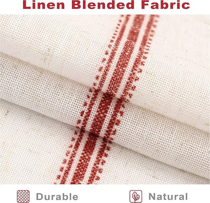 DriftAway Farmhouse Vertical Striped Linen Blend Textured Light Filtering Semi - Image 4