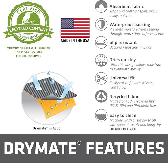 Drymate Premium Luxury Shelf & Drawer Liner, Thick Cushioned Fabric, - Image 7
