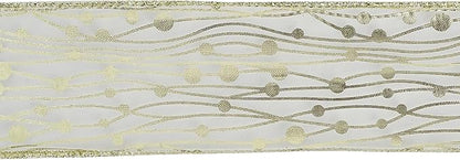 MEEDEE Gold Wired Ribbon 2.5 Inch Sheer Wired Christmas Ribbon - Image 7
