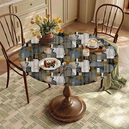 Fitted Round Tablecloth with Elastic Edge – Washable, Wrinkle-Free Table Cover - Image 8