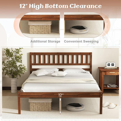 komfott full size wood platform bed frame with, package contents