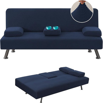 H.VERSAILTEX 4 Pieces Stretch Futon Covers Sofa Bed Slipcover by HVERSAILTEX