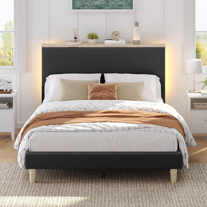 bestier queen bed frame with adjustable headboard & on a desk or shelf