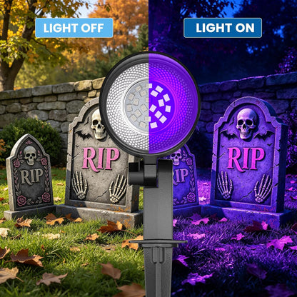 ZZXX 20W Halloween Black Light Spotlight Outdoor,IP66 Plug-in Light, 2Pack