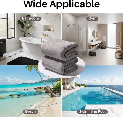 joymoop microfiber bath towels with hanging loop, 4, front angle view