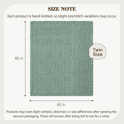 Carriediosa Chunky Knit Throw Blanket 60" X 80" Twin, 100% Hand Made Large - Image 3
