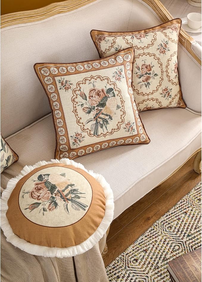 patdrea Designer Vintage Floral Throw Pillow Covers - Image 7