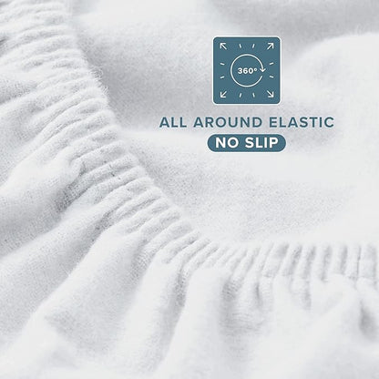 Bare Home Flannel Fitted Bottom Sheet 100% Cotton, Velvety Soft Heavyweight - Image 2