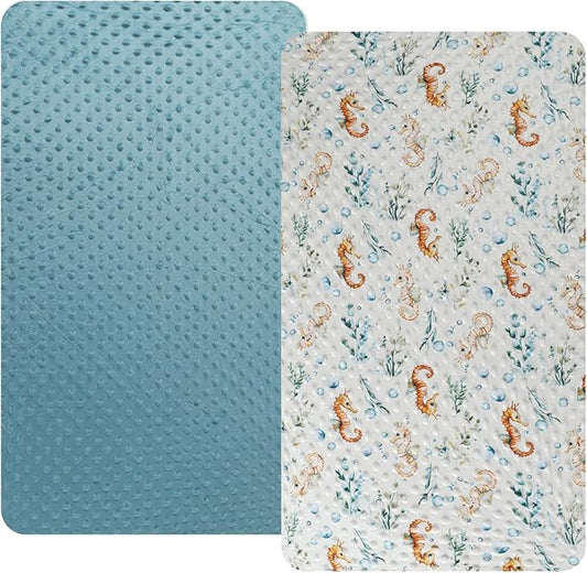 Dot Bassinet Sheet Set 2 Pack Stretch Fitted Cradle Sheets, Ultra Soft by Bilokonda