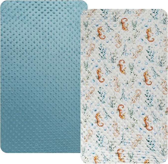 Dot Bassinet Sheet Set 2 Pack Stretch Fitted Bedside Sleeper Bassinet Sheets by Bilokonda