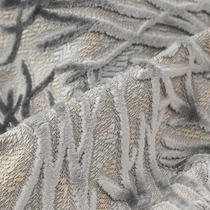 Yangest Grey Throw Pillow Cover Velvet Cushion Cover Branches Rectangular - Image 3