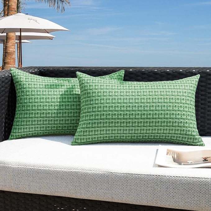 Kevin Textile Outdoor Waterproof Throw Pillow Covers Pack of 2 Farmhouse by KevinTextile
