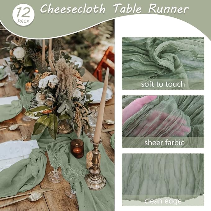 12 Pack Boho Gauze Table Runner - Image 4