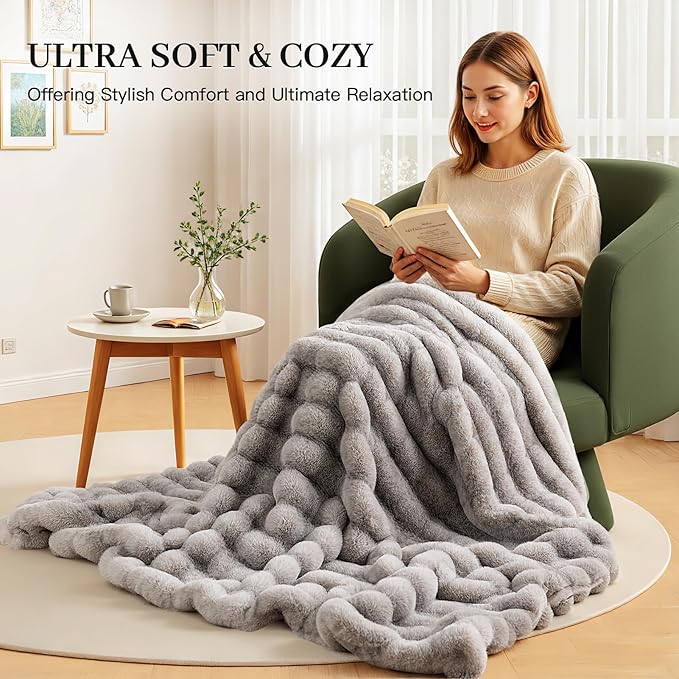 NEXHOME PRO Faux Fur Twin Blanket, Ultra Soft Cozy Warm Fuzzy Fluffy Plush - Image 7