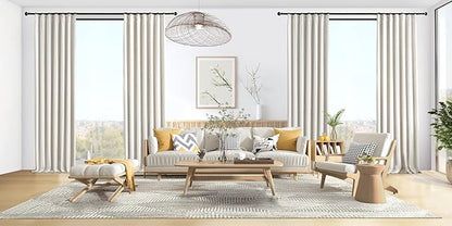 IVAPUPU Natural Pinch Pleated 100% Blackout Linen Curtains 90 Inch Length - Image 6