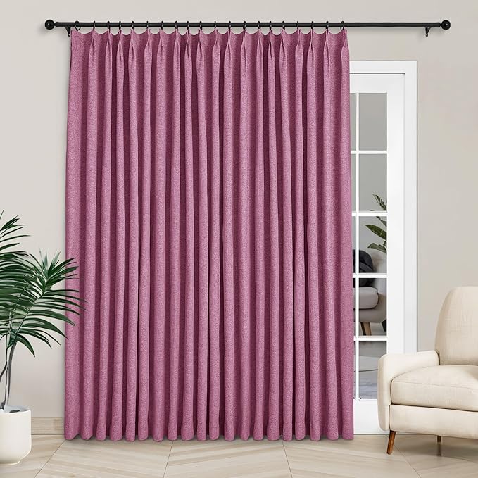 Macochico Extra Wide Full Blackout Linen Curtains by Macochico