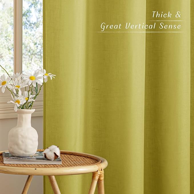 NICETOWN Bright Yellow Linen Curtains - Image 5