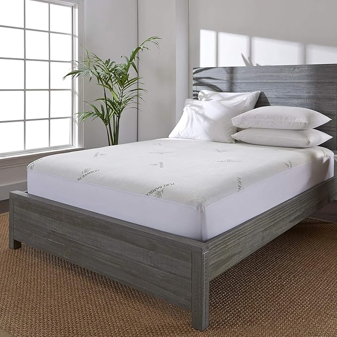 Twin Mattress Protector by PURE BAMBOO, Waterproof by PureBamboo
