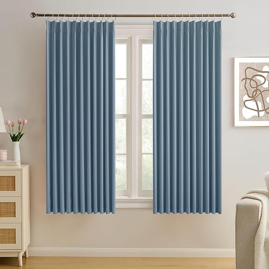 KEQIAOSUOCAI Pinch Pleated Blackout Curtain Drapes by KEQIAOSUOCAI