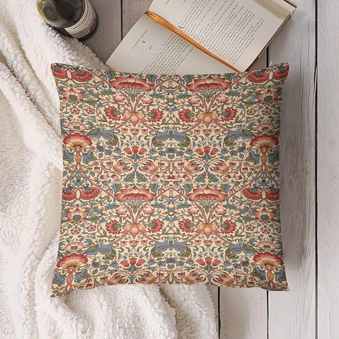 William Morris Floral Original Throw Pillow Covers Boho Chic Retro Floral Cozy - Image 3