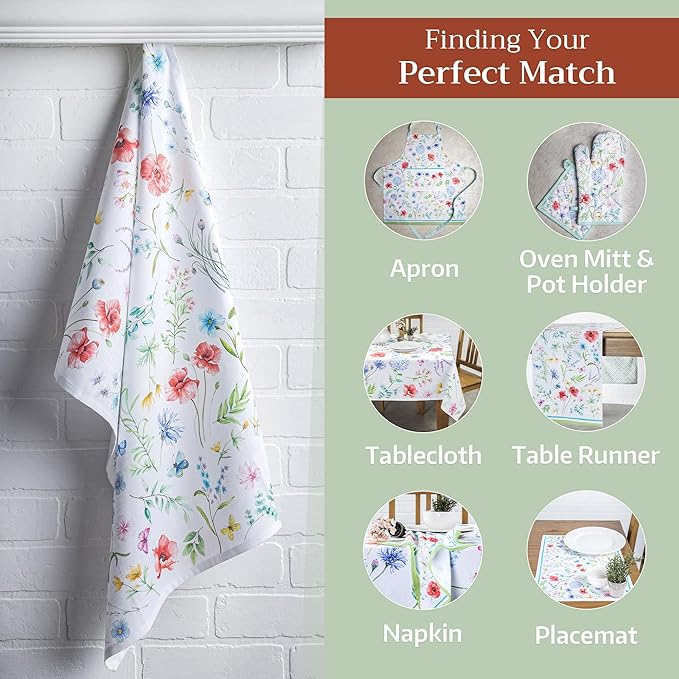 Maison d' Hermine Kitchen Towels Set of 3 100% Cotton 27.50" x 20" Reusable - Image 6
