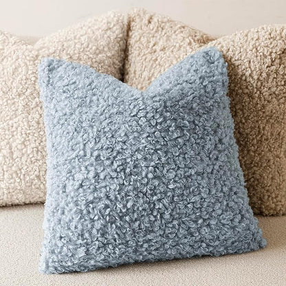 Foindtower Set of 2 Curly Teddy Wool Pillow Covers Decorative Boucle Textured - Image 4