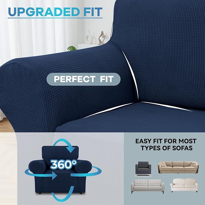LURKA Stretch Chair Sofa Slipcovers 1 Piece Couch Covers - Image 4