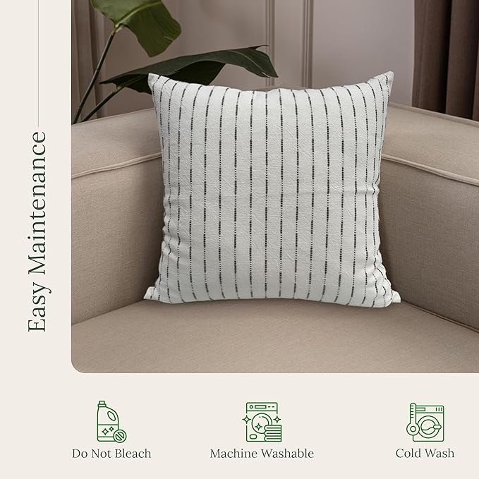 SanVia Gray Rest Premium Cotton Throw Pillow Covers, 20 x 20 Inches, Luxury - Image 6