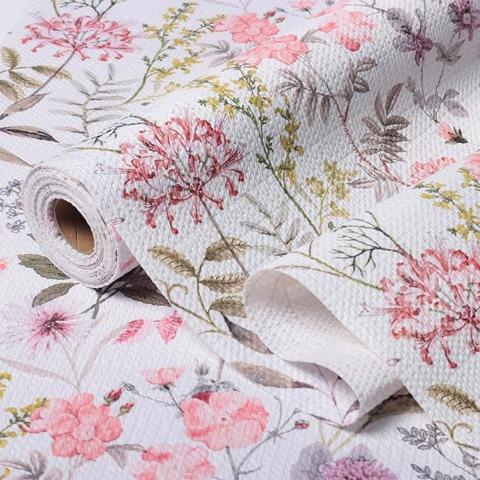 Floral Leaf Shelf Liners Strong Non-Slip and Non Adhesive 12IN x 20FT Shelf and by Amiitay