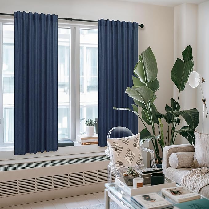 Navy Blue Curtains 63 Inch Length - Image 6