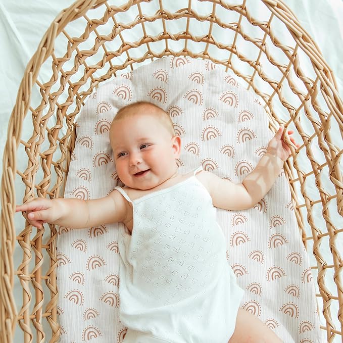 Muslin Bassinet Fitted Sheets, 2 Pack - Image 2
