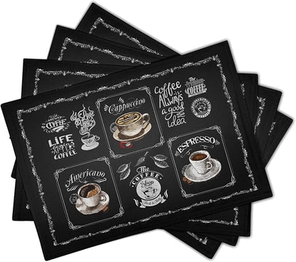 Giwawa Coffee Placemts Set of 4, Washable Heat-Resistant Linen Placemats - Image 2