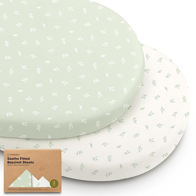 2-Pack Organic Bassinet Sheets for Girls, Boys by KeaBabies