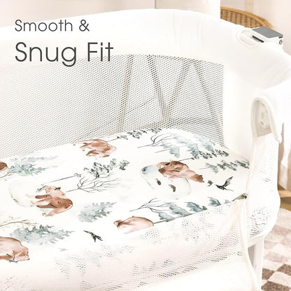 Stretchy Bassinet Mattress Sheets, Ultra Soft Bassinet Sheet 2 Pack, Universal - Image 3