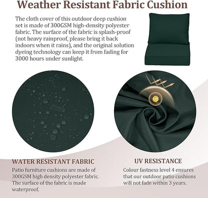 Outdoor Deep Seat Cushions for Patio Furniture Set of 2, Waterproof Outdoor - Image 3