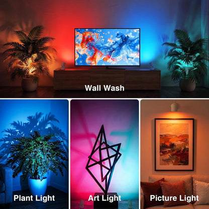 URTOM 6W RGBW Up Lights Indoor Halloween LED Floor Spotlight with Remote