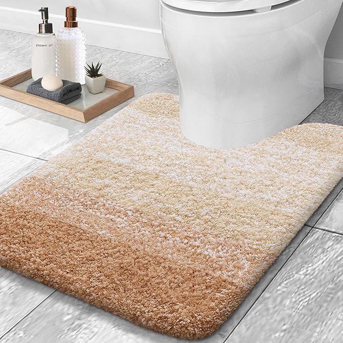 OLANLY Luxury Toilet Rugs U-Shaped 24x20, Extra Soft and Absorbent Microfiber by OLANLY