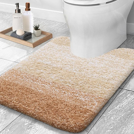OLANLY Luxury Toilet Rugs U-Shaped 24x20, Extra Soft and Absorbent Microfiber by OLANLY