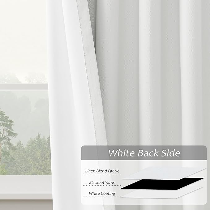 Off White Blackout Curtains 96 Inches Long - Image 5
