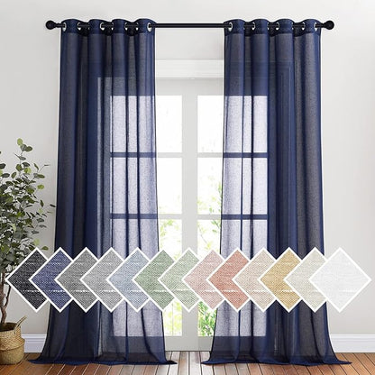 NICETOWN Linen Textured Sheer Curtains 96" L by NICETOWN