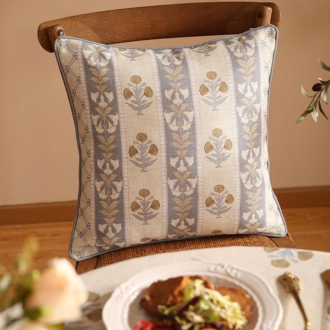 patdrea Designer Square Throw Pillow Covers Set of 2, Rustic Linen - Image 5