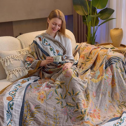 Boho Blanket, 100% Cotton Farmhouse Decorative Throw Blanket - Image 5